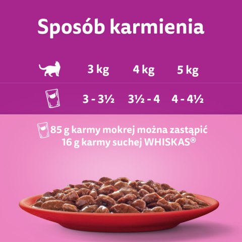 Whiskas Whiskas Adult Karma Mokra Dla Kotów Wołowina Kurczak Jagnięcina Drób 12x85g