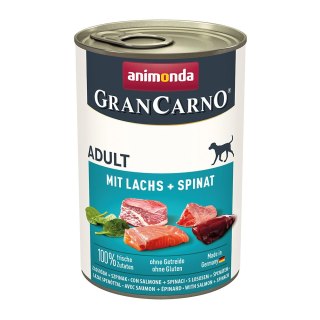 Animonda Animonda GranCarno Adult Dog Łosoś & Szpinak 400g