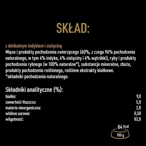 Cesar CESAR tacka 150 g - pełnoporcjowa mokra karma dla psa z indykiem i wołowiną w aromatycznym sosie.