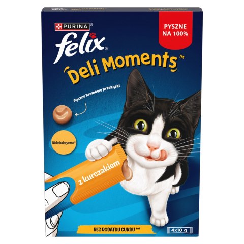 Felix Felix Deli Moments Kremowe Przekąski Dla Kotów Z Kurczakiem 4x10g