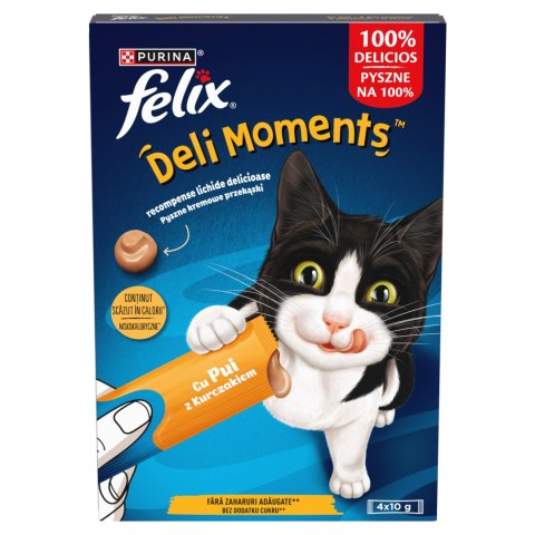 Felix Felix Deli Moments Kremowe Przekąski Dla Kotów Z Kurczakiem 4x10g