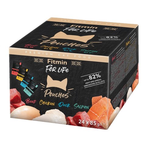 Fitmin Fitmin Cat Pouch multipack karma mokra dla dorosłych kotów 24x85g