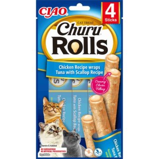 INABA INABA Churu Rolls Dla Kota Tuńczyk Z Przegrzebkami 4 X 10 G
