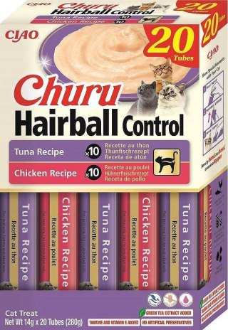 INABA Inaba Churu Hairball Control Przysmak Dla Kotów Kurczak Tuńczyk 20x14g