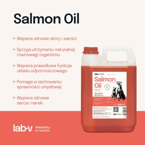 LAB-V Lab-V Olej Z Łososia 100% Dla Psa I Kota W Każdym Wieku 5000ml Tłoczony Na Zimno