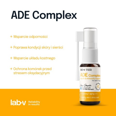 LAB-V Lab-v ADE Complex Kompleks Witamin A, D I E W Formie Spreju Dla Psów I Kotów 2 x 10ml