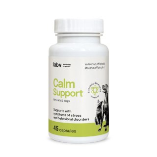 LAB-V Lab-v Calm Support Wspomaganie Przy Objawach Stresu I Zaburzeniach Behawioralnych 45 Kapsułek
