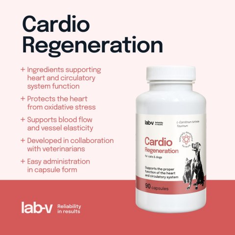 LAB-V Lab-v Cardio Regeneration 90 kapsułek - wsparcie serca dla psów i kotów