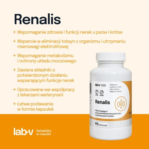 Lab-v Renalis Wsparcie Przy Przewlekłej Niewydolności Nerek Dla Psów I Kotów 90 Kapsułek