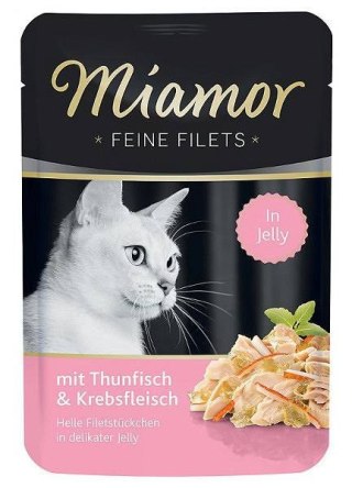 MIAMOR Miamor Feine Filets - Mokra Karma dla Kota, Filety z Tuńczyka z Krabem