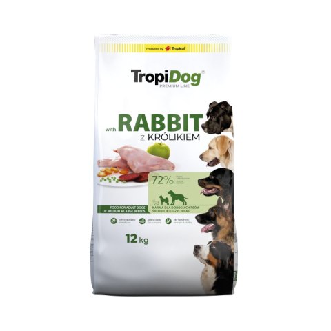 Tropidog Tropidog Premium Adult Medium & Large Breeds Bogaty W Królika I Ryż 12kg
