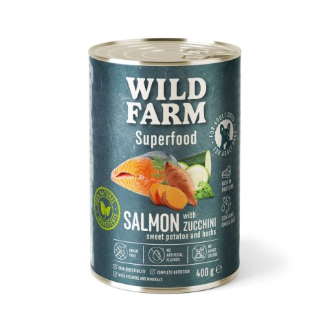 Wild Farm WILD FARM Superfood Karma Mokra Łosoś Z Warzywami 400g