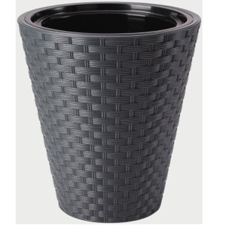 FORM-PLASTIC Donica Rattana okrągła 40 - antracyt