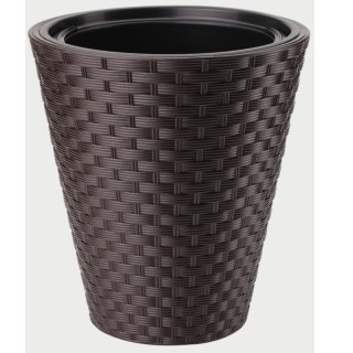 FORM-PLASTIC Donica Rattana okrągła 40 - ciemny brąz