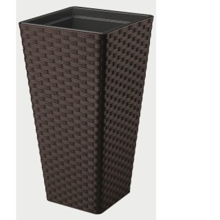 FORM-PLASTIC Donica Rattana slim kwadrat 30 - ciemny brąz