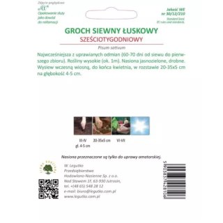 W.Legutko - ``` Groch siewny 'Sześciotygodniowy' - wczesny, gładkonasienny