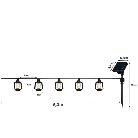 VERK GROUP Girlanda ogrodowa solarna 30 lampionów LED