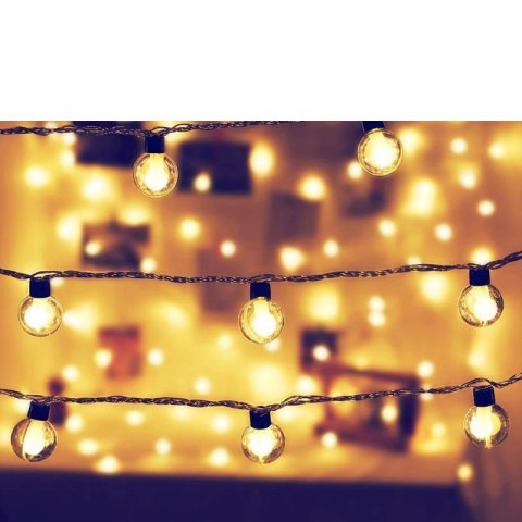VERK GROUP Lampki solarne ogrodowe girlanda 20 LED z czujnikiem zmierzchu