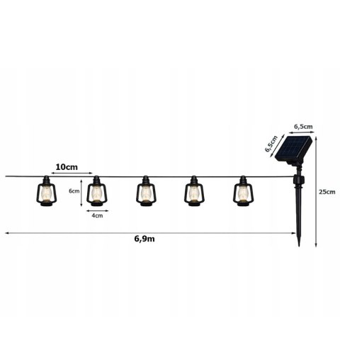Girlanda ogrodowa solarna - 50 lampionów LED