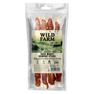 WILD FARM Długi Patyk Ze Skóry Wołowej Z Kaczką 28CM 320G Przysmak Dla Psa