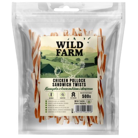 WILD FARM Kanapka Przysmak Dla Psa Z Kurczakiem I Dorszem 500G