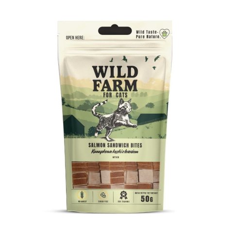 WILD FARM Kanapkowe Kąski Przysmak Dla Kota Z Łososiem 50g