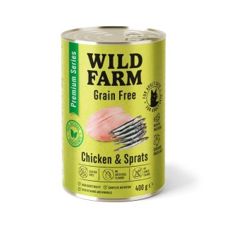 WILD FARM Premium Grain Free Chicken and Sprats 400g - bezzbożowa karma dla kota