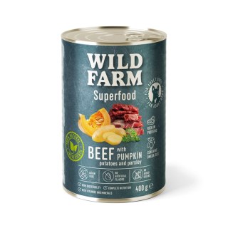 WILD FARM Superfood Beef 400g - Bezzbożowa Karma Dla Psa z Wołowiną