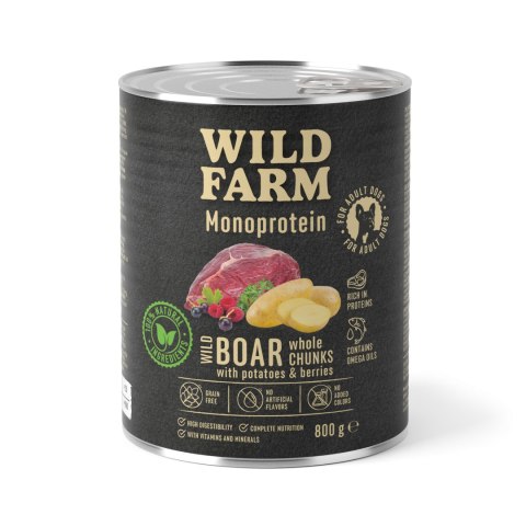 Wild Farm Monoprotein Karma Mokra Dla Psów Dziczyzna Hipoalergiczna 800g