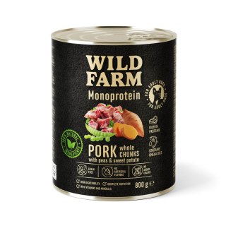 Wild Farm Monoprotein Pork - karma mokra wieprzowa dla psa 800g