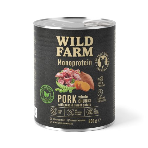 Wild Farm Monoprotein Pork - karma mokra wieprzowa dla psa 800g