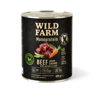 Wild Farm Monoprotein Wołowina Karma Mokra dla Psa 800g Hypoalergiczna