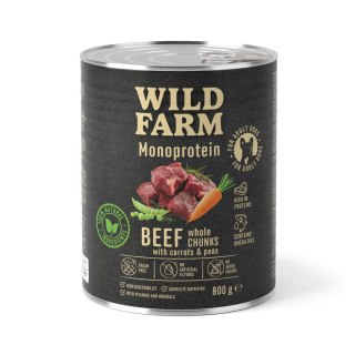 Wild Farm Monoprotein Wołowina Karma Mokra dla Psa 800g Hypoalergiczna