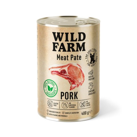 Wild Farm Pate Karma Mokra Dla Psów Wieprzowina 400g