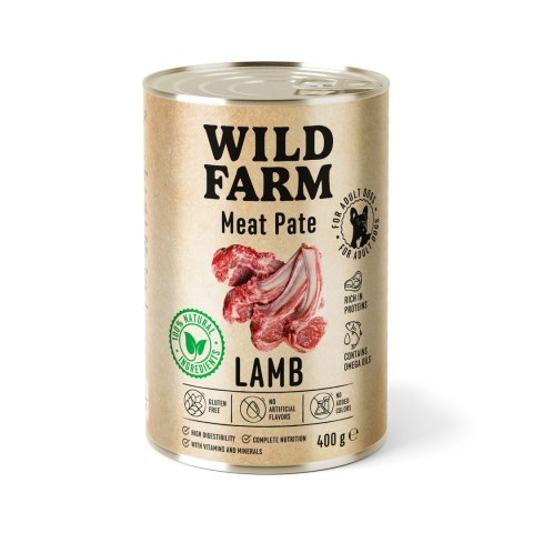 Wild Farm Pate Lamb 400g - Mokra Karma z Jagnięciną dla Psów