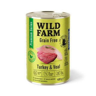 Wild Farm Premium Grain Free Karma Dla Kotów Sterylizowanych Indyk I Cielęcina 400g