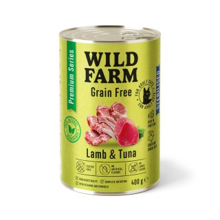 Wild Farm Premium Grain Free Mokra Karma Dla Kota Sterylizowanego Jagnięcina I Tuńczyk 400g
