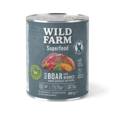 Wild Farm Superfood Dziczyzna Karma Mokra Dla Psów 800g