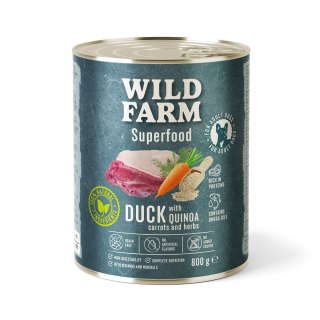 Wild Farm Superfood Kaczka - mokra karma z komosą i marchewką 800g